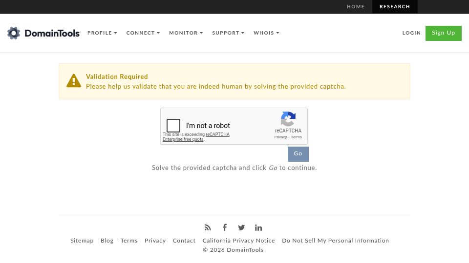 Screenshot of whois.domaintools.com: Aliens.gov ~ domain registered 17MAR2026