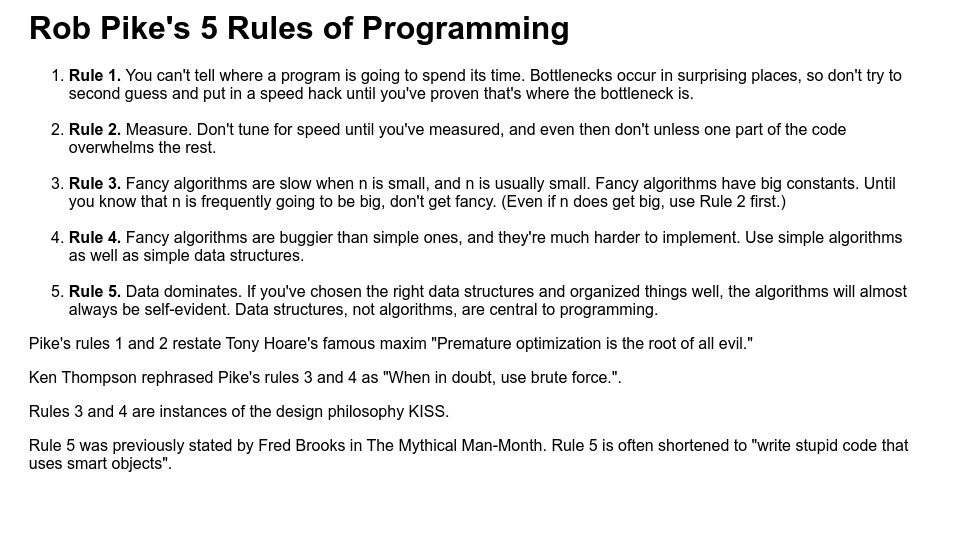 Screenshot of cs.unc.edu: Rob Pike’s Rules of Programming (1989)