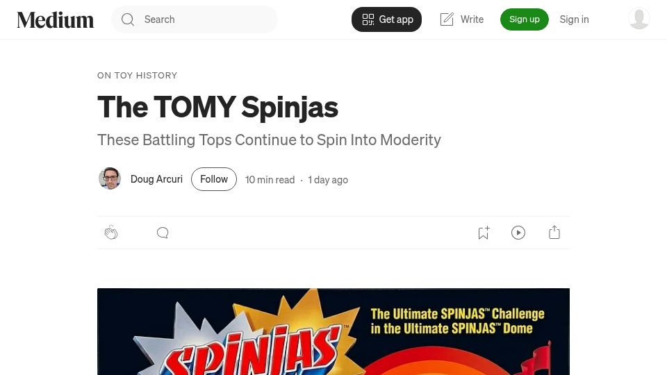Screenshot of medium.com: The TOMY Spinjas