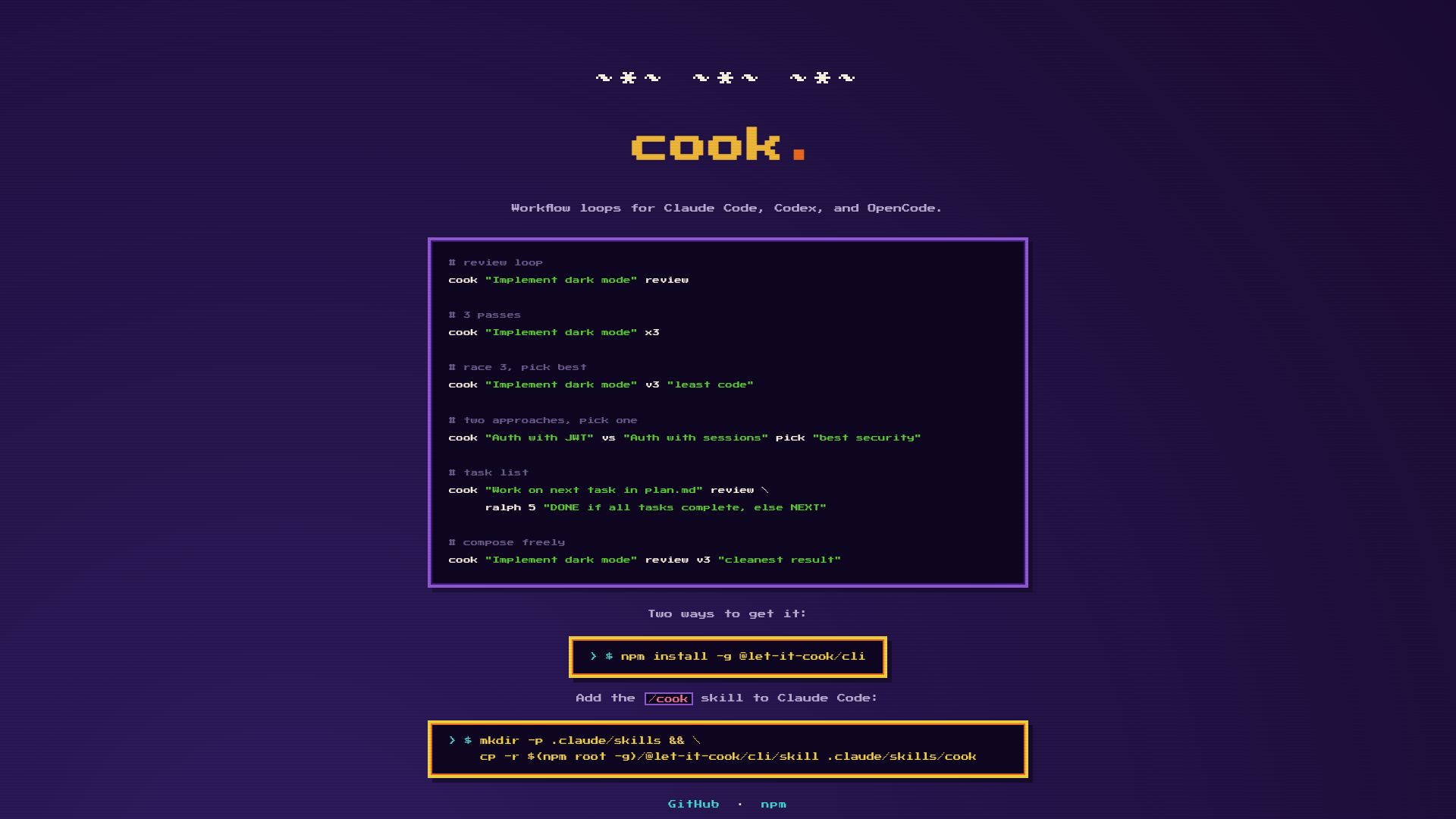 Screenshot of rjcorwin.github.io: Cook: A simple CLI for orchestrating Claude Code