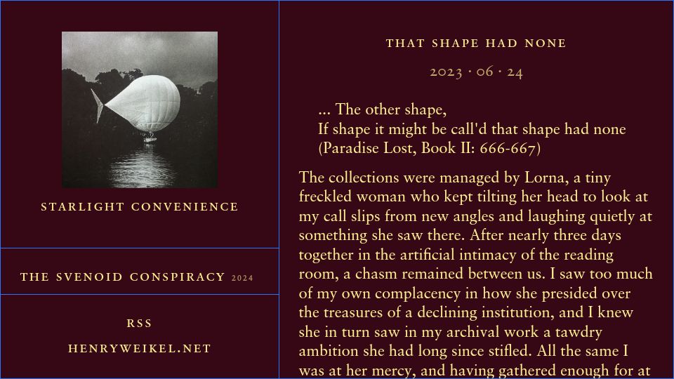 Screenshot of starlightconvenience.net: "That Shape Had None" – A Horror of Substrate Independence (Short Fiction)