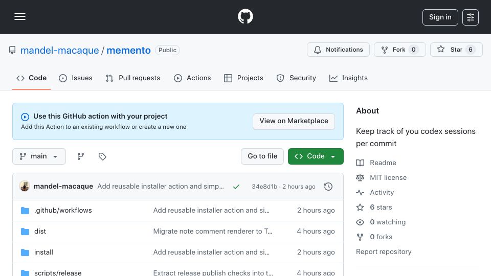 Screenshot of github.com: If AI writes code, should the session be part of the commit?