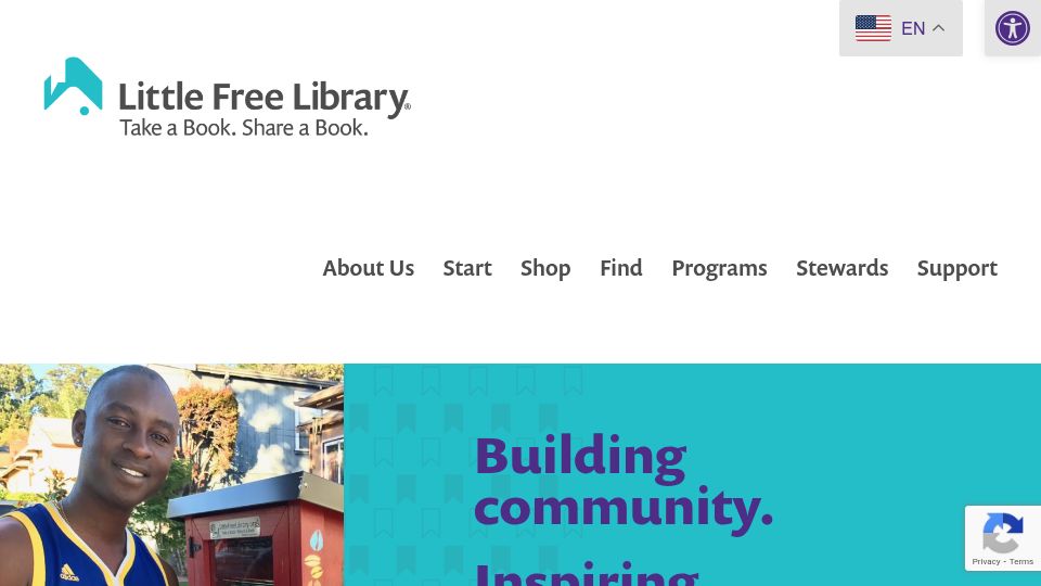Screenshot of littlefreelibrary.org: Little Free Library