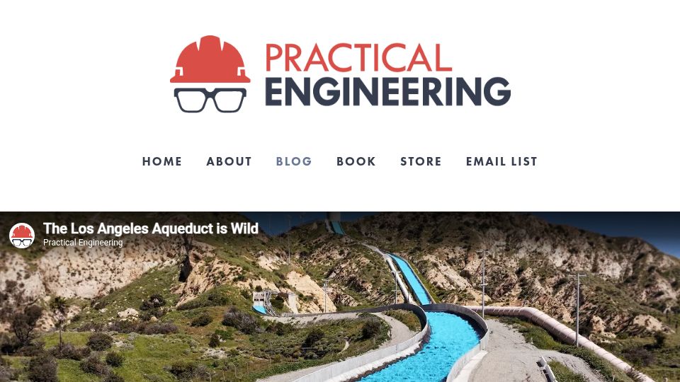 Screenshot of practical.engineering: The Los Angeles Aqueduct Is Wild