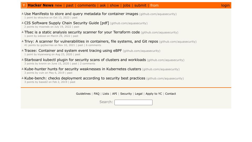 Screenshot of news.ycombinator.com: Attempts to post the latest Trivy security incident have been marked [dead]