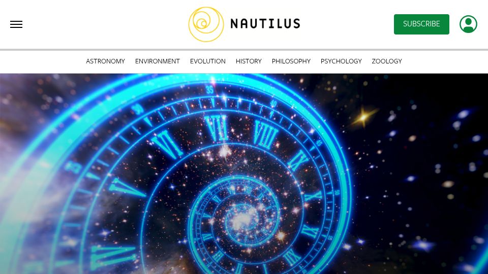 Screenshot of nautil.us: Welcome to the Block Universe