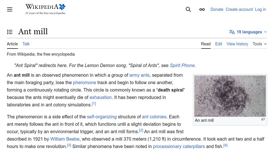 Screenshot of en.wikipedia.org: Ant Mill