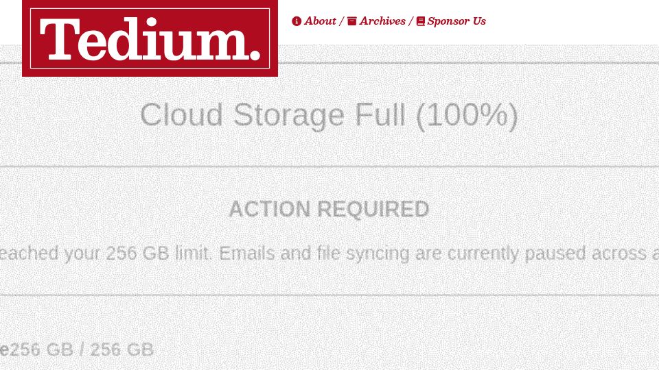 Screenshot of tedium.co: They’re vibe-coding spam now