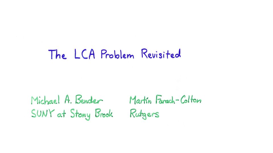 Screenshot of www3.cs.stonybrook.edu: The LCA problem revisited [pdf]