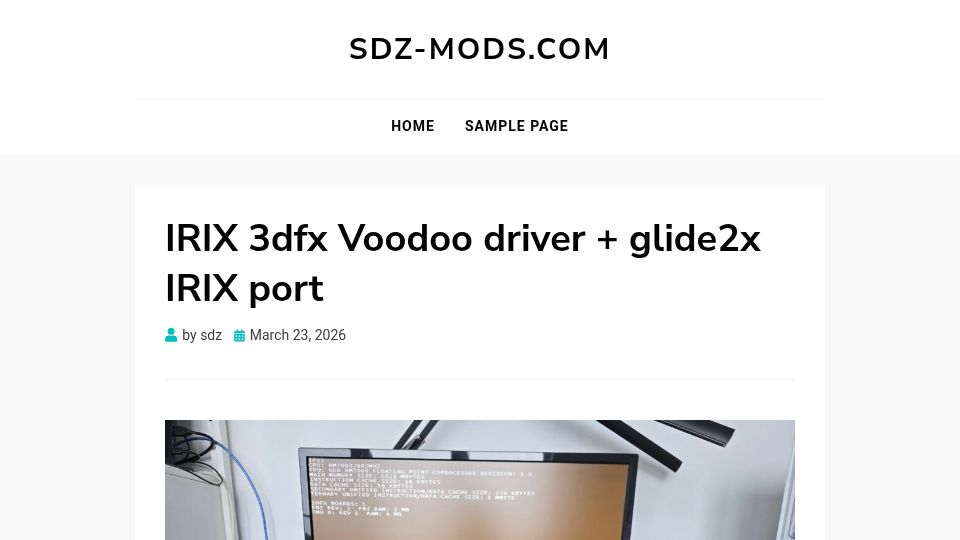 Screenshot of sdz-mods.com: IRIX 3dfx Voodoo driver and glide2x IRIX port