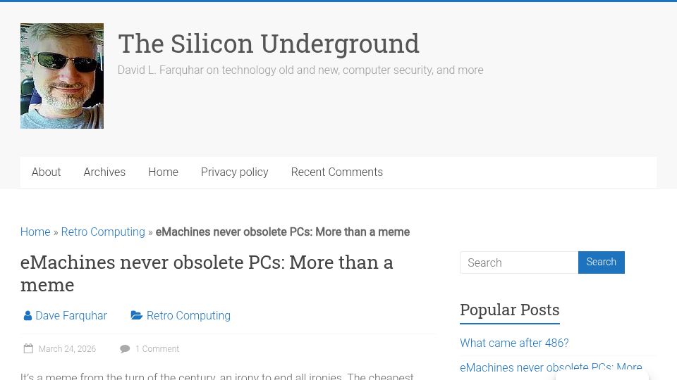 Screenshot of dfarq.homeip.net: EMachines never obsolete PCs: More than a meme