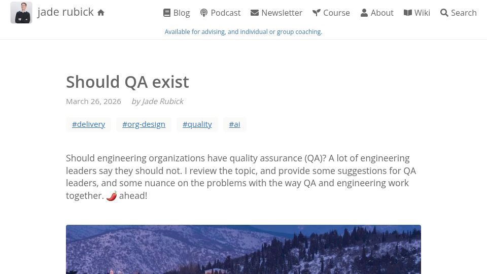 Screenshot of rubick.com: Should QA exist?