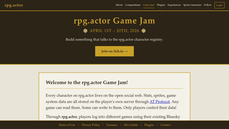 Screenshot of rpg.actor: rpg.actor Game Jam
