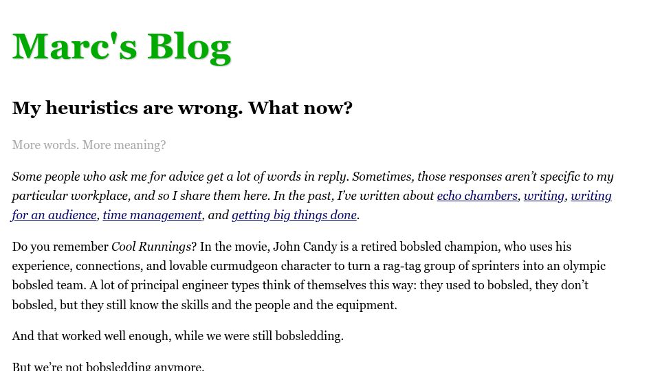 Screenshot of brooker.co.za: My heuristics are wrong. What now?