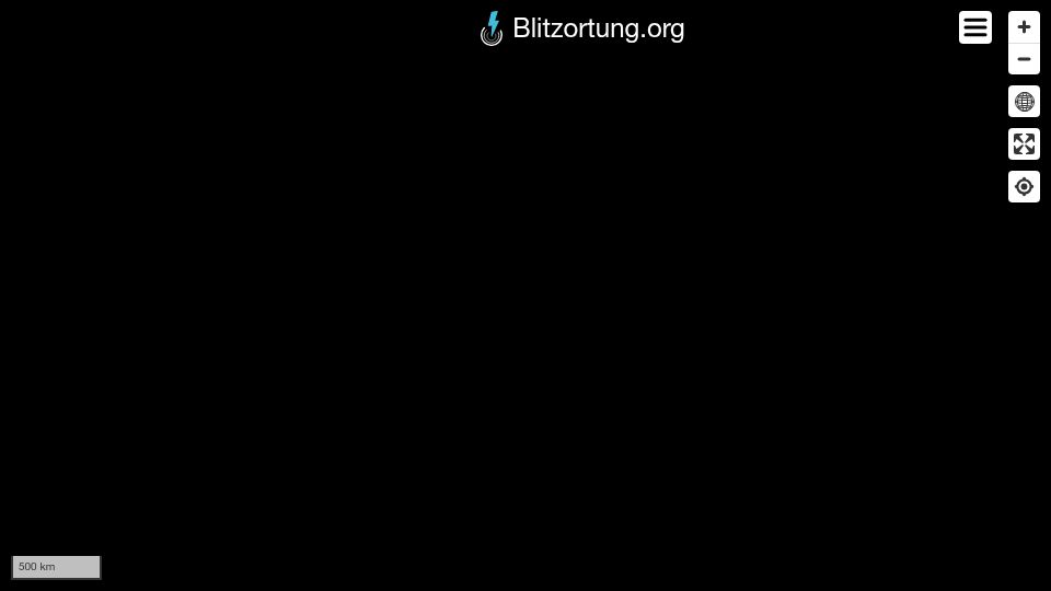 Screenshot of maps.blitzortung.org: App that shows real-time lightning on Earth is showing bombings in Middle East