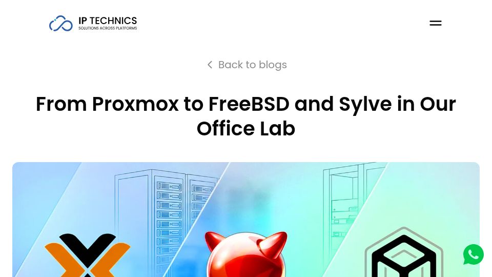 Screenshot of iptechnics.com: From Proxmox to FreeBSD and Sylve in our office lab