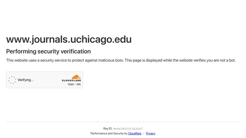 Screenshot of journals.uchicago.edu: Car Seats as Contraception