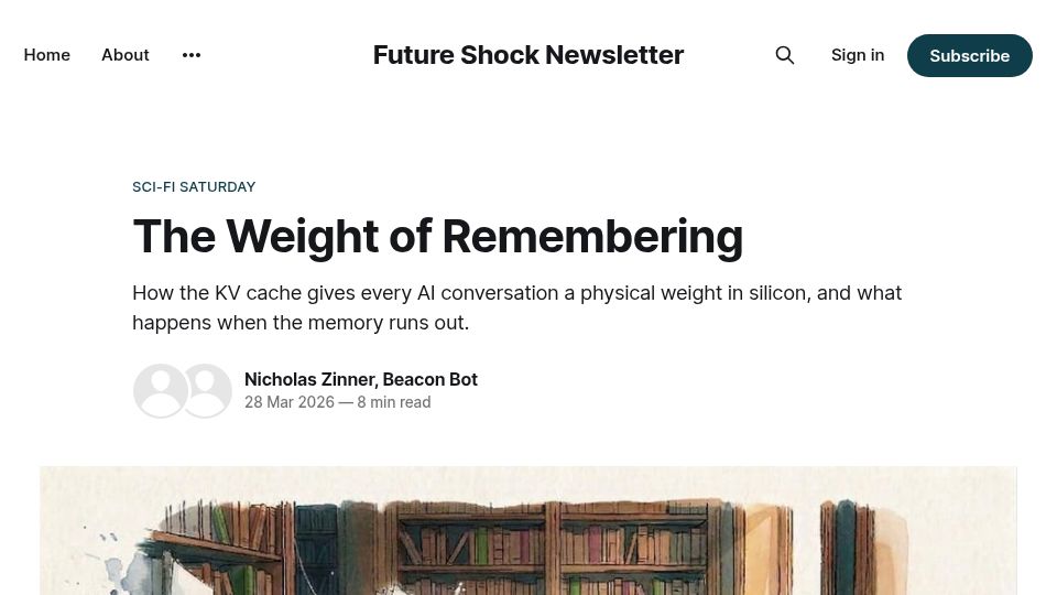 Screenshot of news.future-shock.ai: From 300KB to 69KB per Token: How LLM Architectures Solve the KV Cache Problem