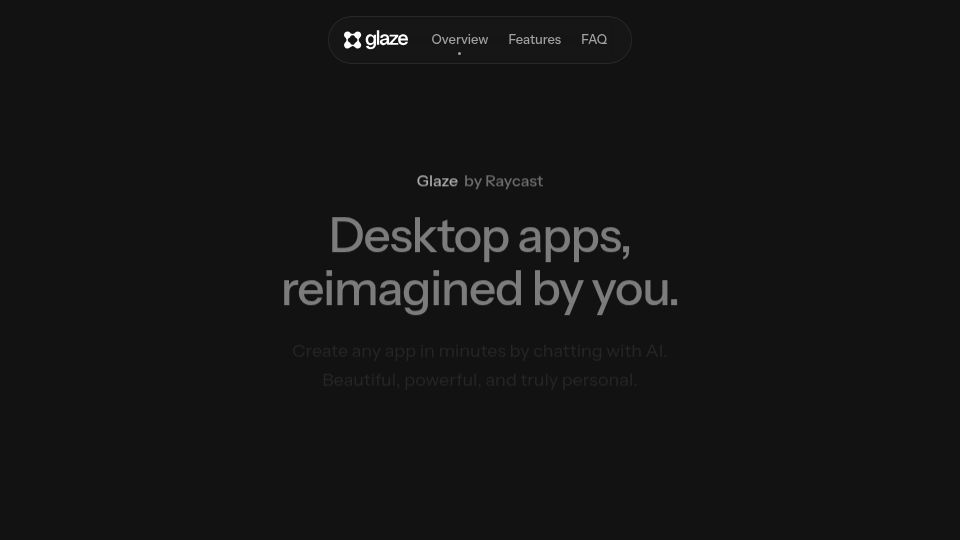 Screenshot of glazeapp.com: Glaze by Raycast