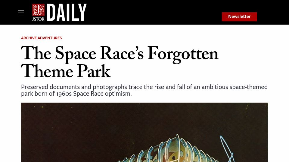 Screenshot of daily.jstor.org: The Space Race's Forgotten Theme Park