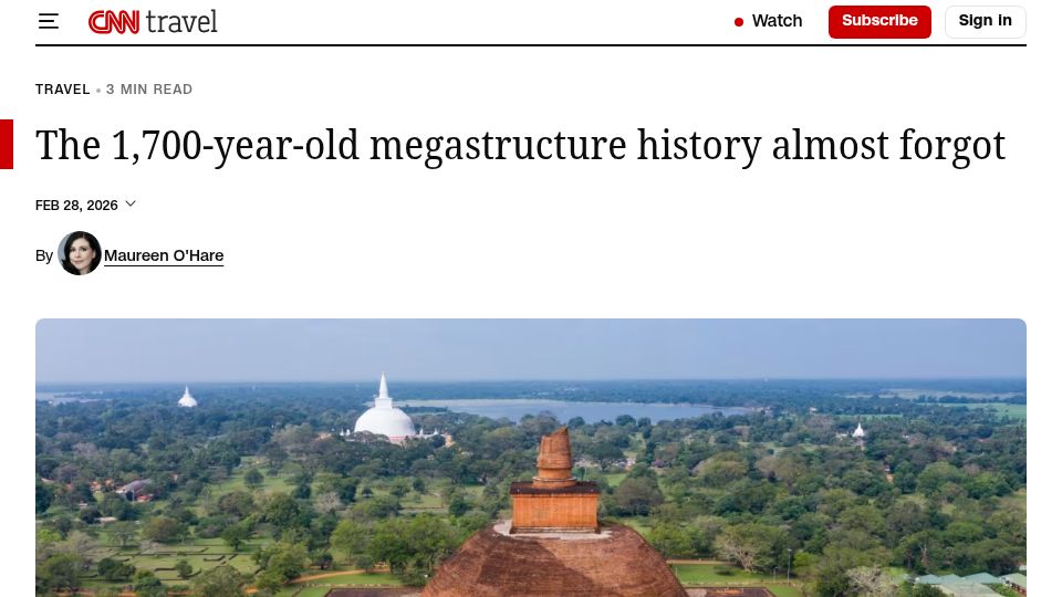 Screenshot of cnn.com: The 1,700-year-old megastructure history almost forgot