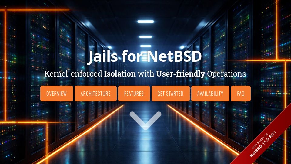 Screenshot of netbsd-jails.petermann-digital.de: Jails for NetBSD – Kernel Enforced Isolation and Native Resource Control