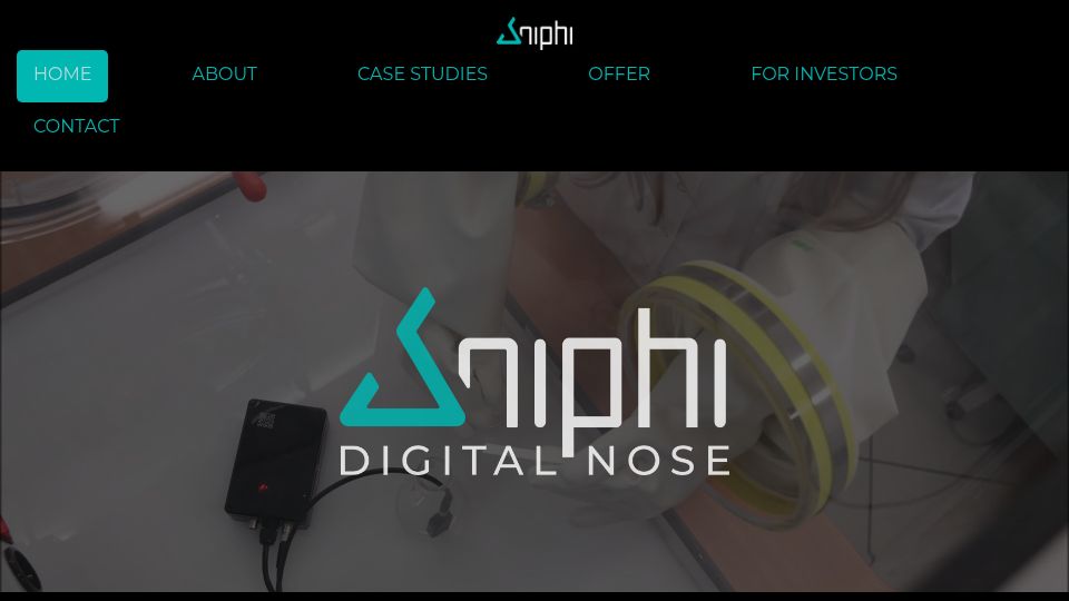 Screenshot of sniphi.com: Show HN: A trainable, modular electronic nose for industrial use