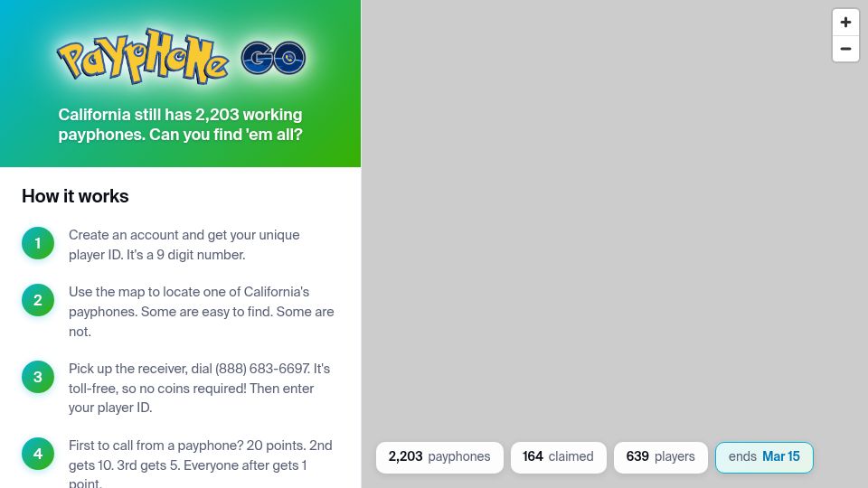 Screenshot of walzr.com: Payphone Go