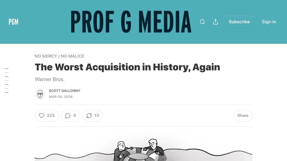 Screenshot of profgmedia.com: The worst acquisition in history, again