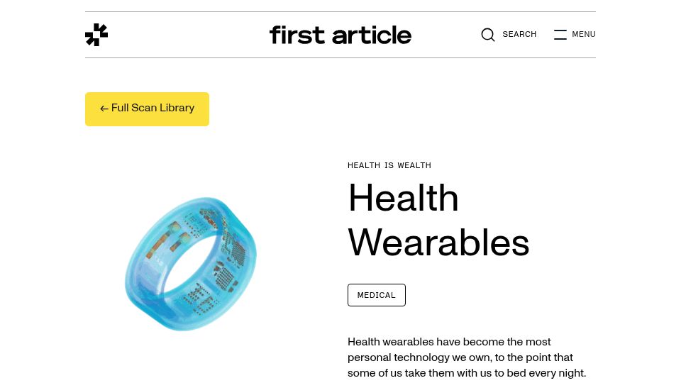 Screenshot of lumafield.com: CT Scans of Health Wearables