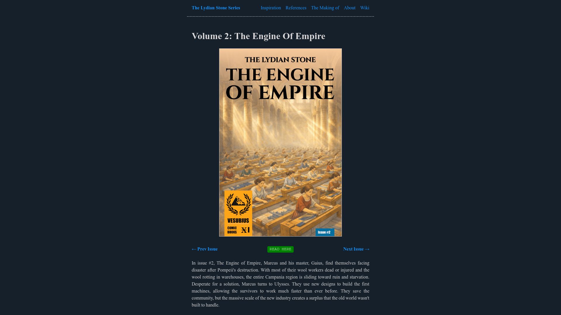 Screenshot of thelydianstone.com: Show HN: The Roman Industrial Revolution that could have been (Vol 2)