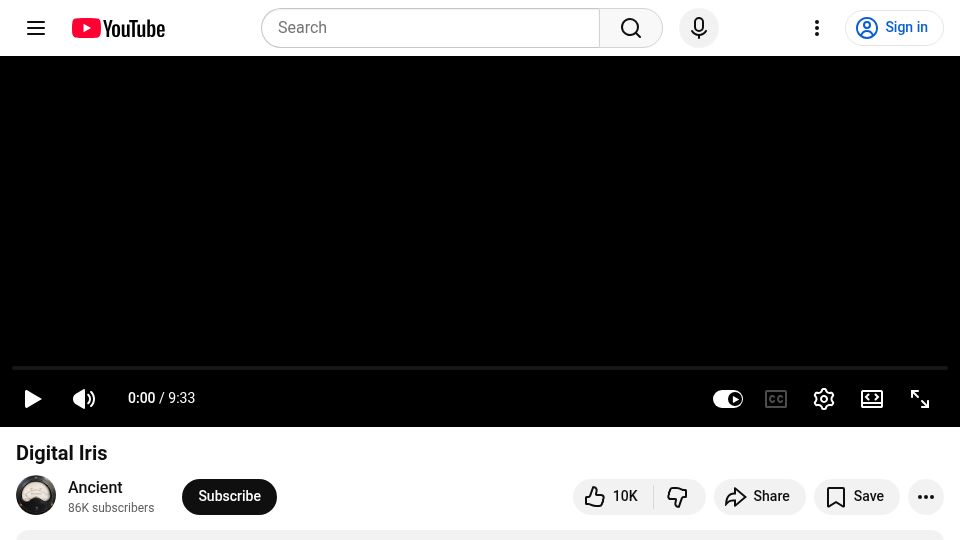 Screenshot of youtube.com: Digital Iris [video]