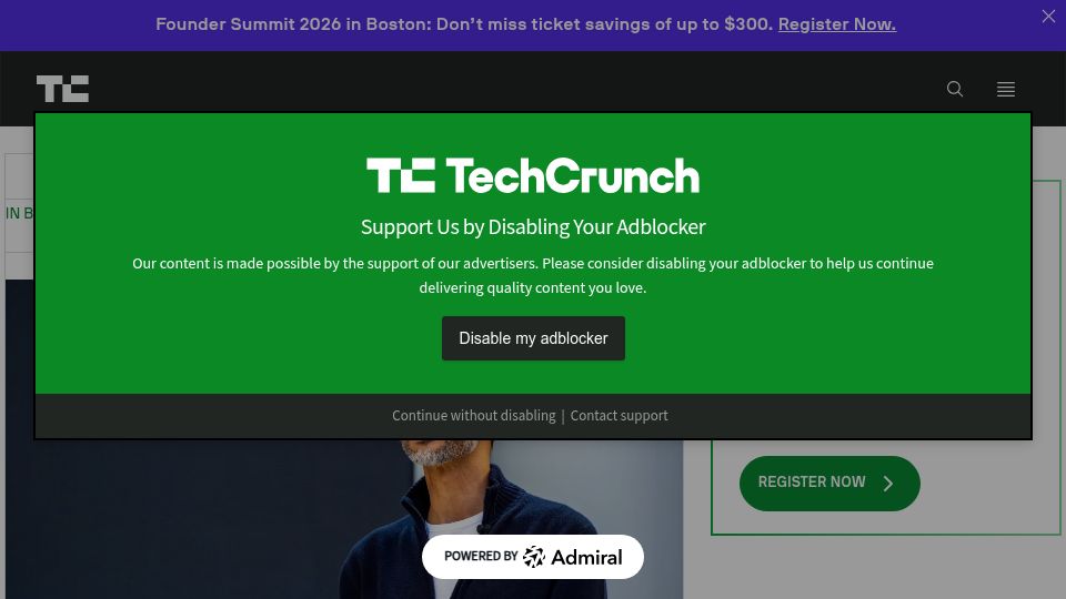 Screenshot of techcrunch.com: Google just gave Sundar Pichai a $692M pay package