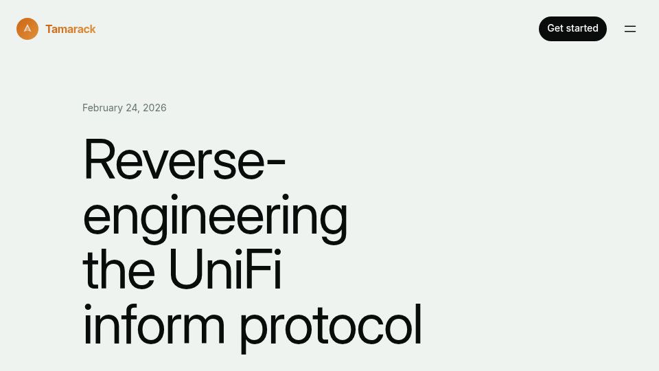 Screenshot of tamarack.cloud: Reverse-engineering the UniFi inform protocol
