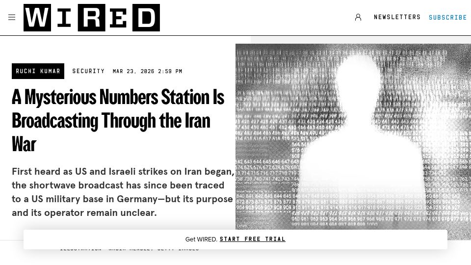 Screenshot of rferl.org: Random numbers, Persian code: A mysterious signal transfixes radio sleuths