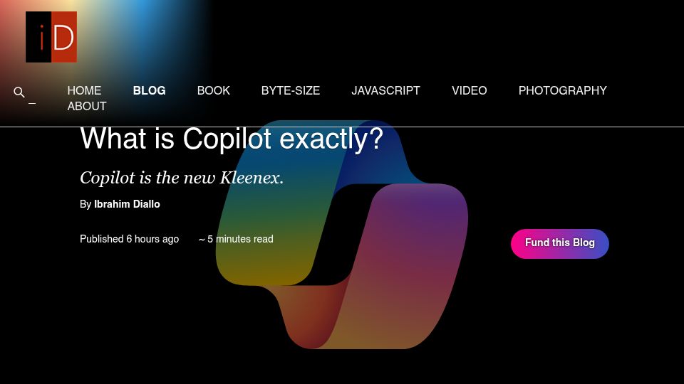 Screenshot of idiallo.com: What Is Copilot Exactly?