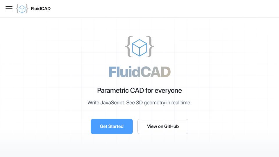 Screenshot of fluidcad.io: Show HN: FluidCAD – Parametric CAD with JavaScript