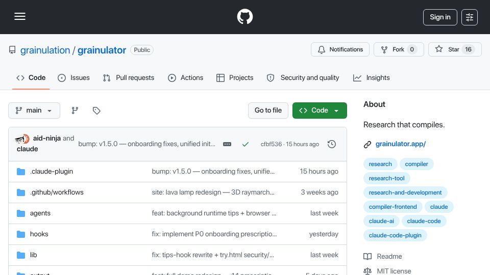 Screenshot of github.com: The tool that won't let AI say anything it can't cite