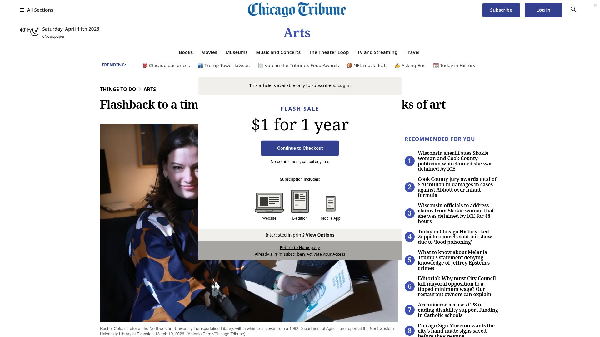 Screenshot of chicagotribune.com: Flashback to a time when government reports were works of art