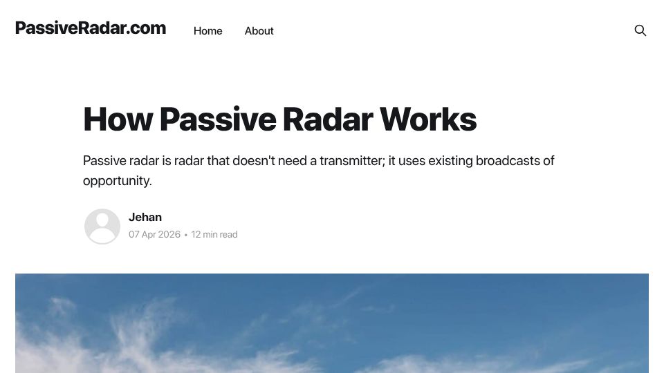 Screenshot of passiveradar.com: How Passive Radar Works