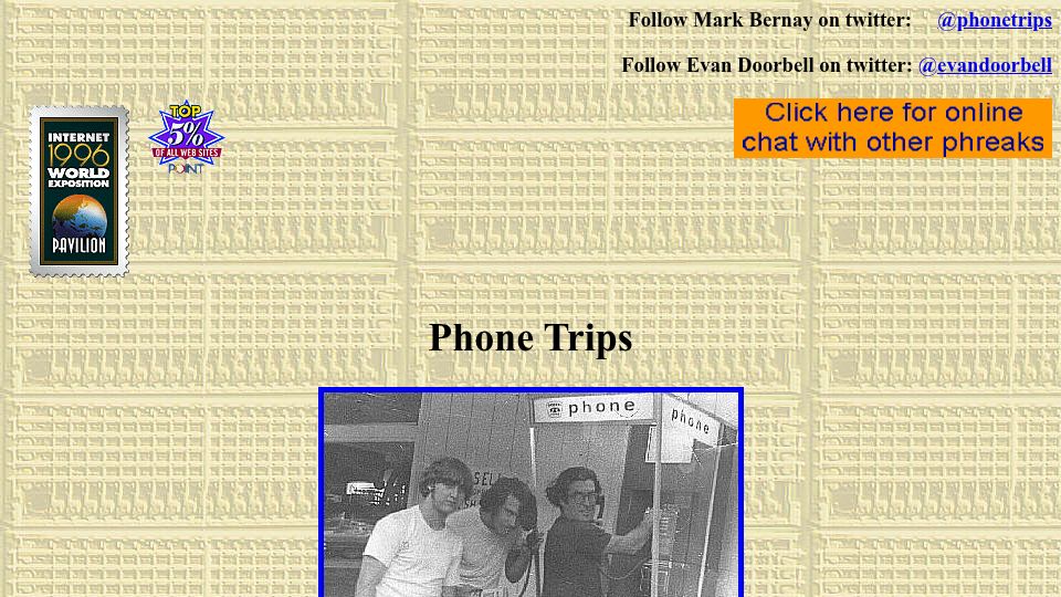 Screenshot of wideweb.com: Phone Trips