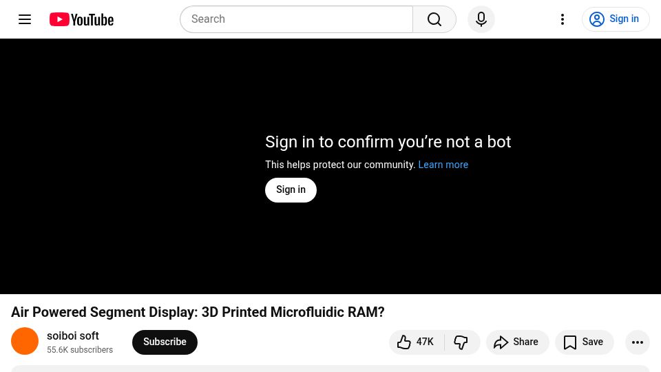 Screenshot of youtube.com: Air Powered Segment Display? [video]