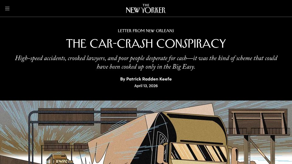Screenshot of newyorker.com: New Orleans's Car-Crash Conspiracy