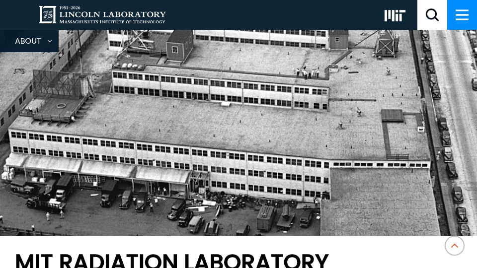 Screenshot of ll.mit.edu: MIT Radiation Laboratory