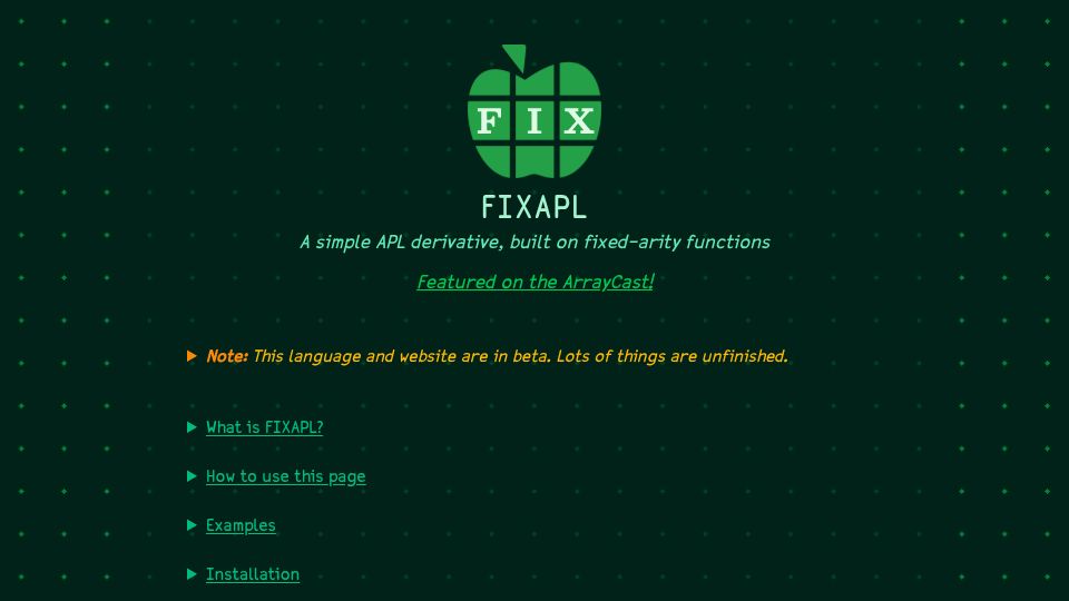 Screenshot of fixapl.netlify.app: FIXAPL