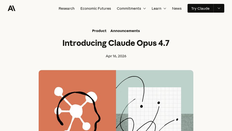 Screenshot of anthropic.com: Claude Opus 4.7