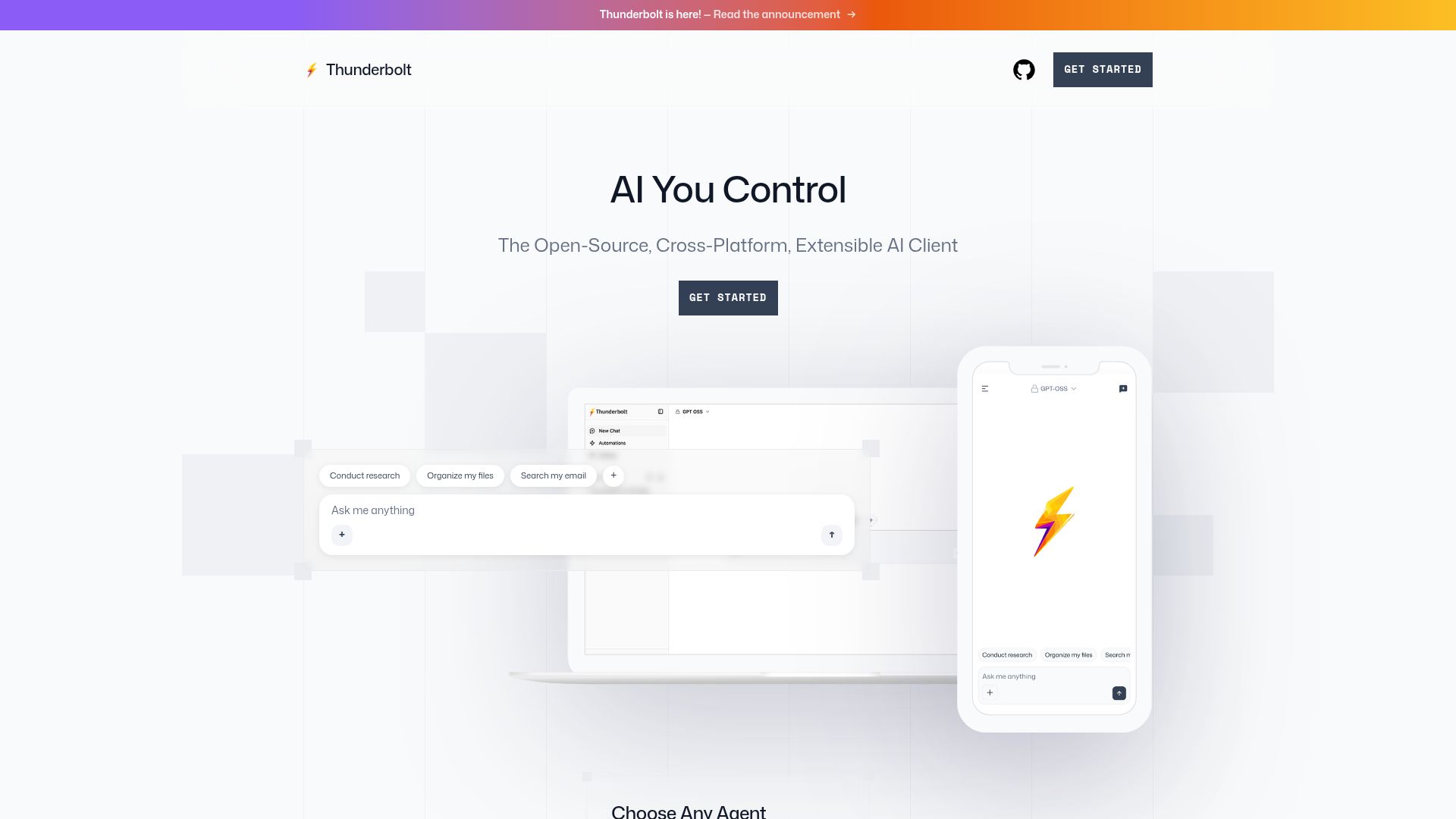 Screenshot of thunderbolt.io: Mozilla Thunderbolt