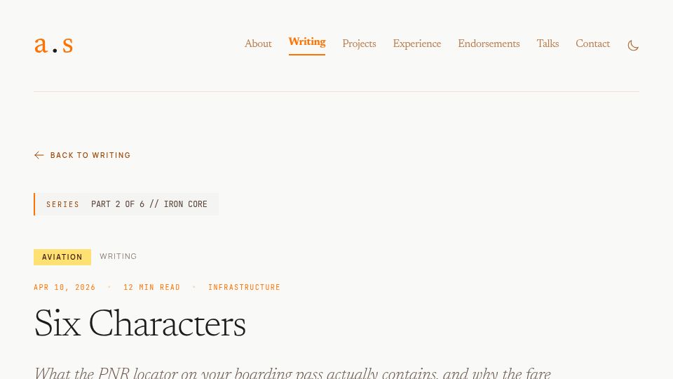 Screenshot of ajitem.com: Six Characters