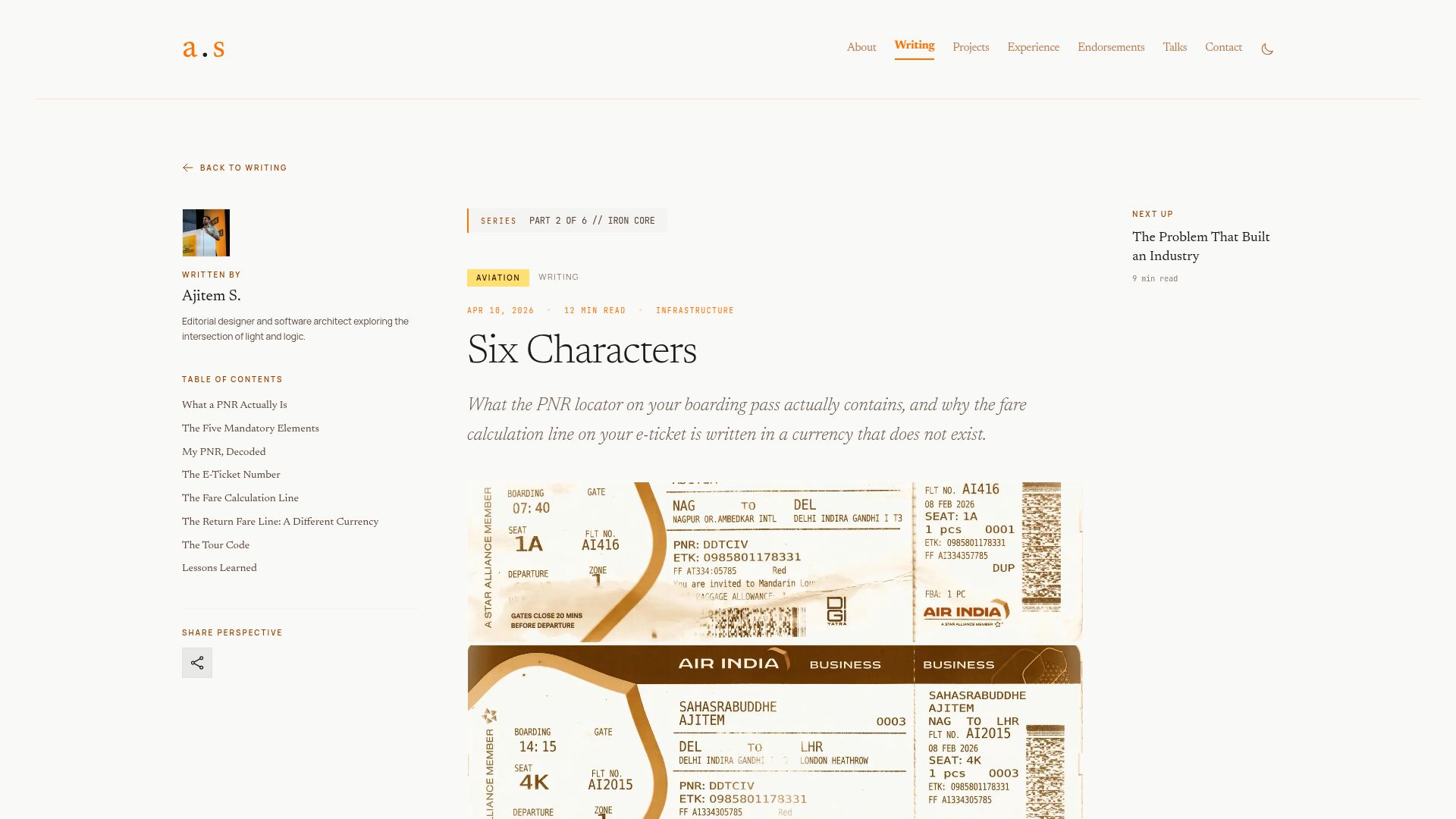 Screenshot of ajitem.com: Six Characters