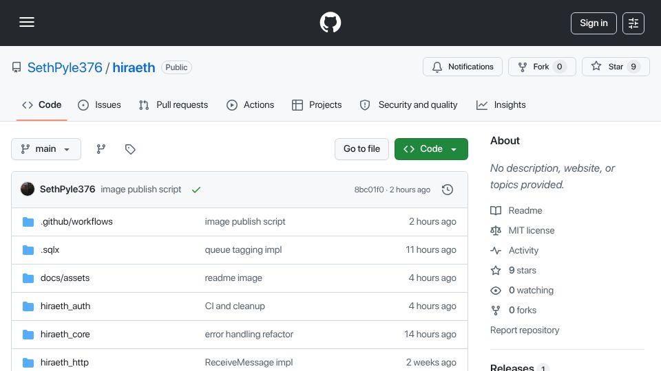 Screenshot of github.com: Show HN: Hiraeth – AWS Emulator
